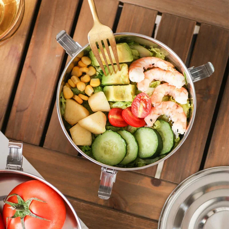 350-3000ML Microwave Stainless Steel Leakproof Bento Lunch Box Food Container