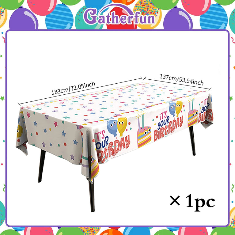 Happy Birthday Waterproof Balloon Print Party Tablecloth Cover