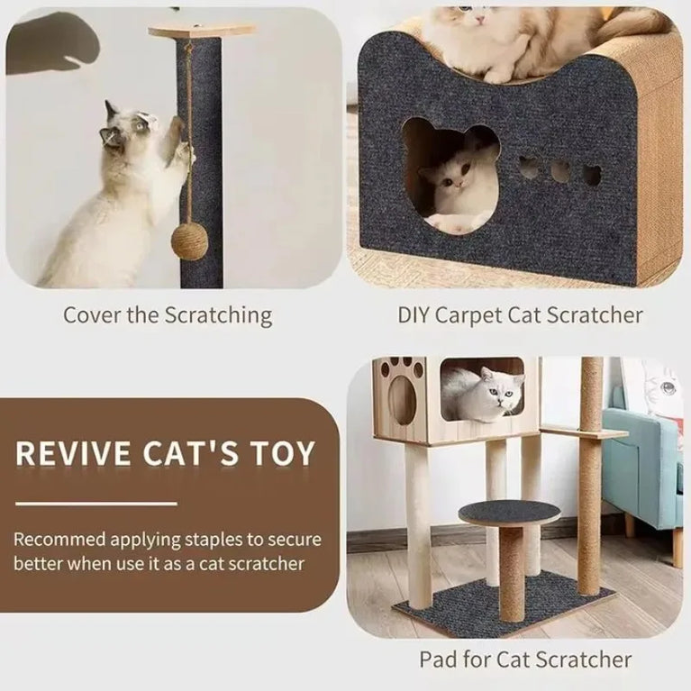Trimmable Cat Scratching Mat Sofa Protector Cat Scratch Carpet Self Adhesive Cat Furniture Guard