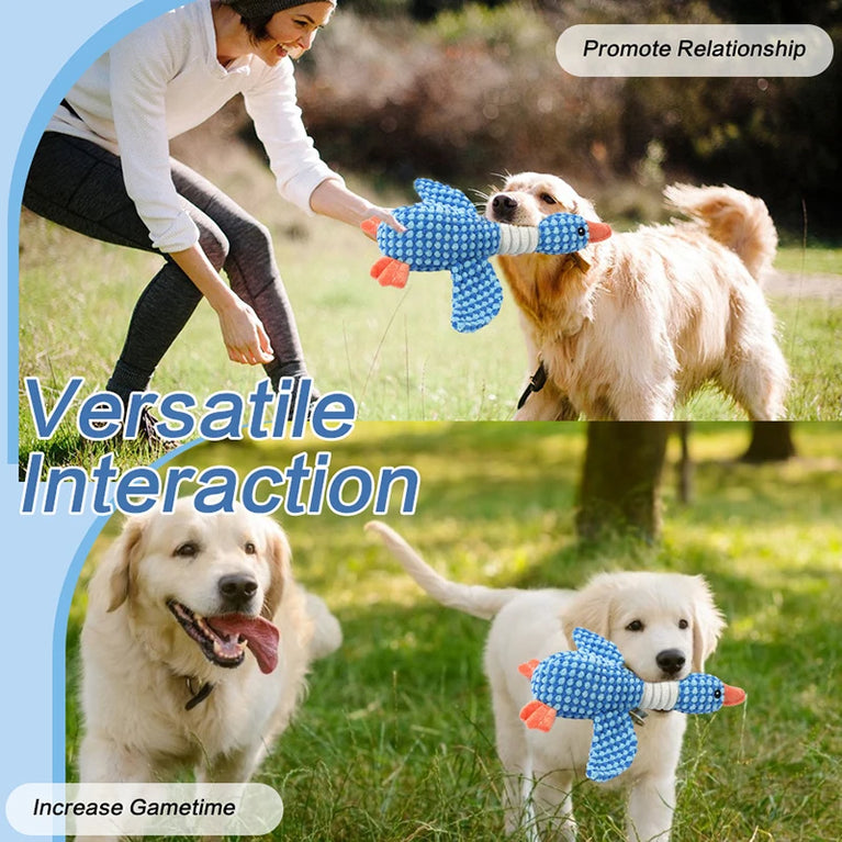 Funny Duck Plush Squeaky Dog Toy for Training and Chewing Fun