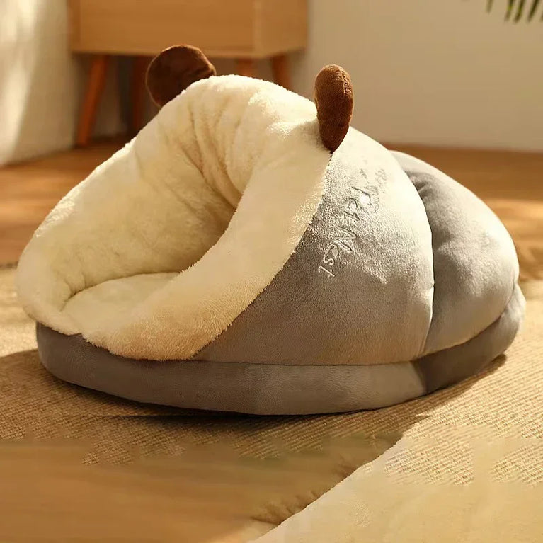 Soft Winter Warm Plush Dog Sofa Bed Cozy Cave Kennel Removable Cover Pet Nest