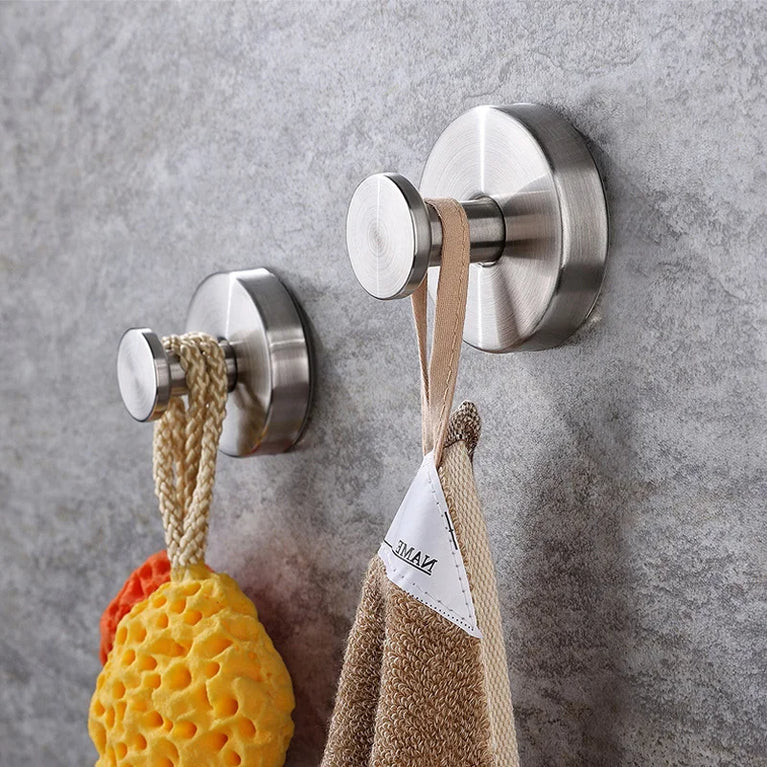 Bathroom Vacuum Suction Cup Hooks Towel Robe Holder Rack Stainless Steel Hook Hanger For Shower Glass Self Adhesive Wall Hooks