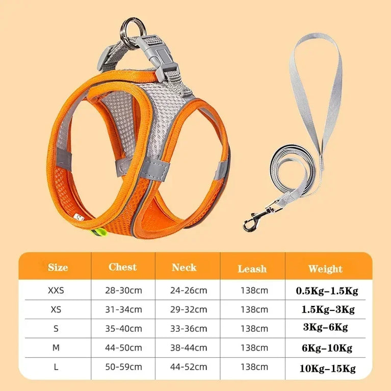 Dog Harness Leash Set Small Dogs Chihuahua Frenchie No Pull Vest