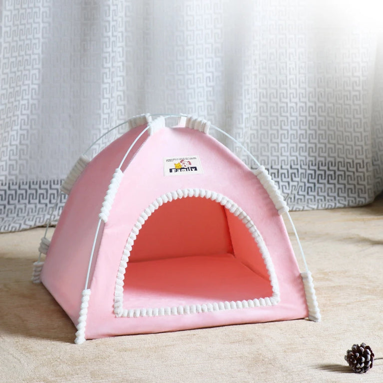 Foldable Cat House Pet Tent Breathable Portable Four Season Nest