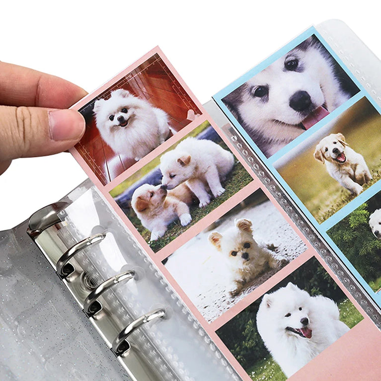 A6 Glitter Photocard Binder | 100-Capacity 2x6 Inch Photo Strip & Bookmark Album