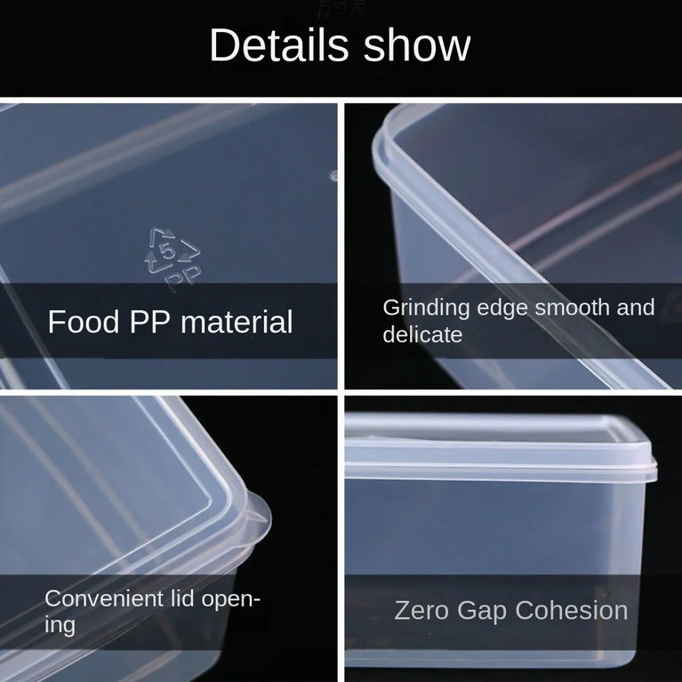 Durable Transparent Storage Box Reusable Food Grade Kitchen Storage Box