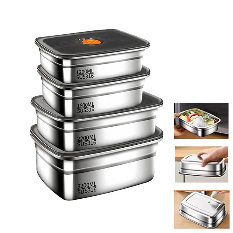 304 Stainless Steel Leakproof Lunch Box Bento Container Storage Box