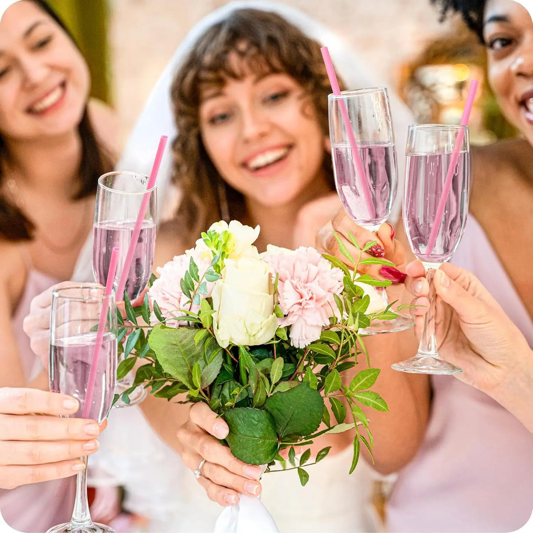 Heart Shaped Pink Straw Disposable Cute Drinking Straws for Party Wedding Cocktail Supplies