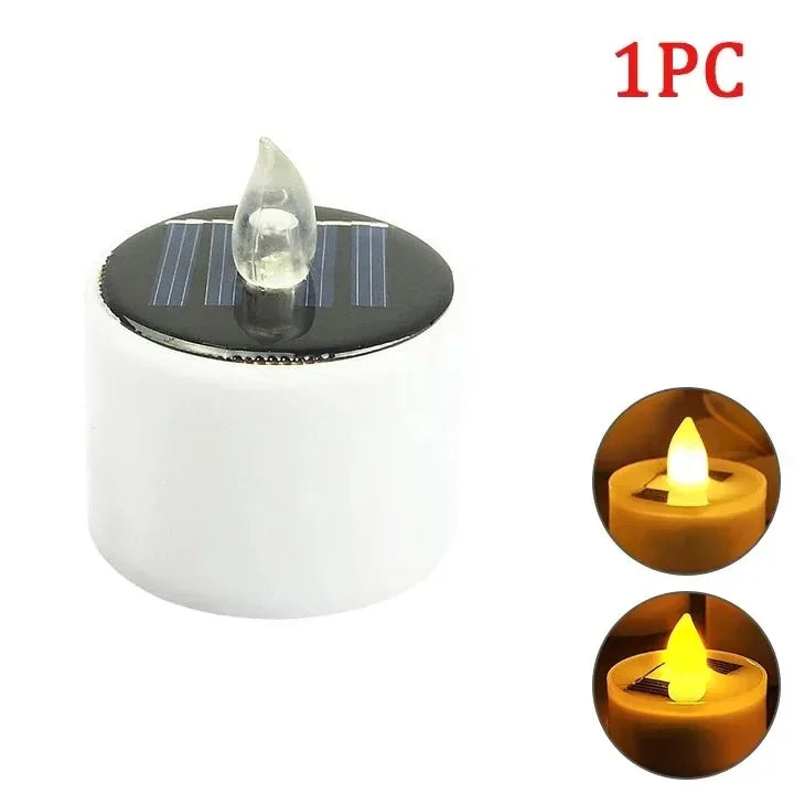 Solar LED Flameless Tea Lights | 10-Piece Waterproof Outdoor Rechargeable Candles