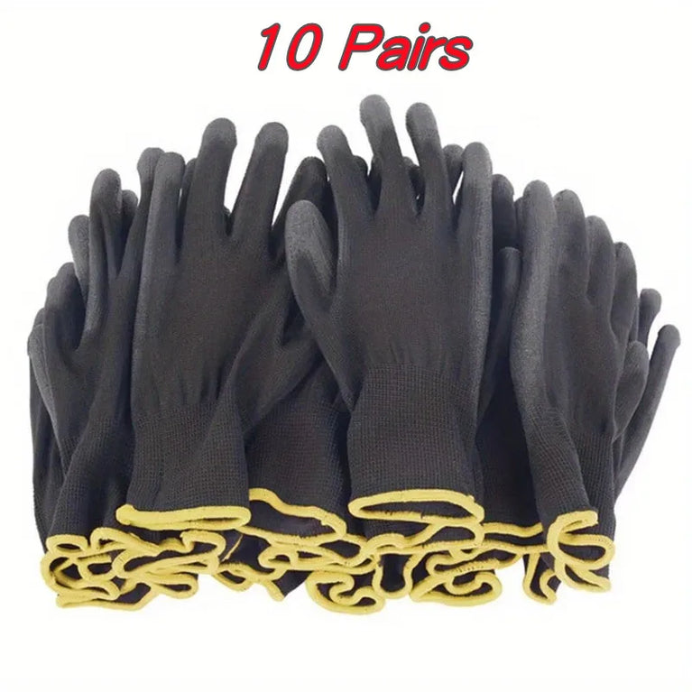Durable Gardening Gloves Anti Slip Safety Work Gloves 10 Pairs