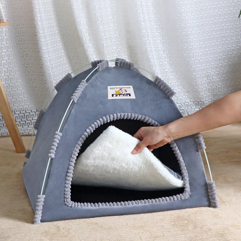 Foldable Cat House Pet Tent Breathable Portable Four Season Nest