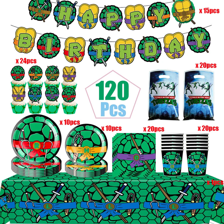 Decoration Birthday Turtlei Disposable Tableware Set Party