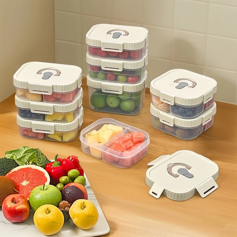 Portable Plastic Divided Lunch Box Kids Student School Picnic Sealed Microwave Bento Container