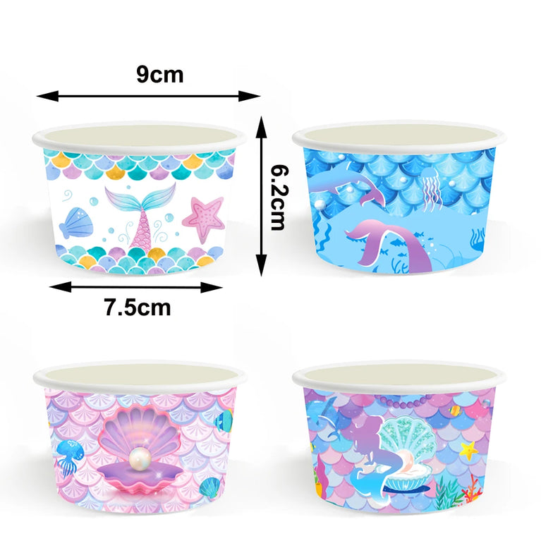 6-30pcs Paper Snack Cups Ice Cream Paper Bowl Disposable Dessert Treat Snack Cups Kids Birthday Shower Summer Party Supplies