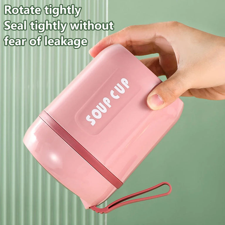 304 Stainless Steel Thermo Soup Cup 530ml 480ml Leakproof Vacuum Insulated Jar