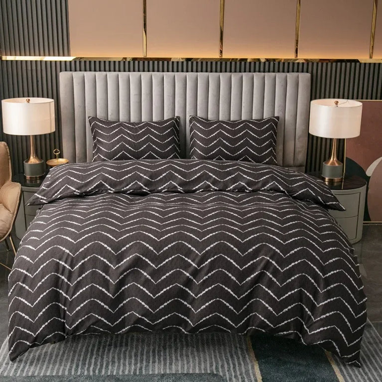 3-Piece Printed Brushed Duvet Cover Set | Soft & Breathable Bedding Collection
