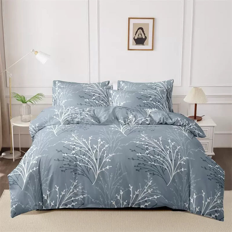3-Piece Printed Brushed Duvet Cover Set | Soft & Breathable Bedding Collection