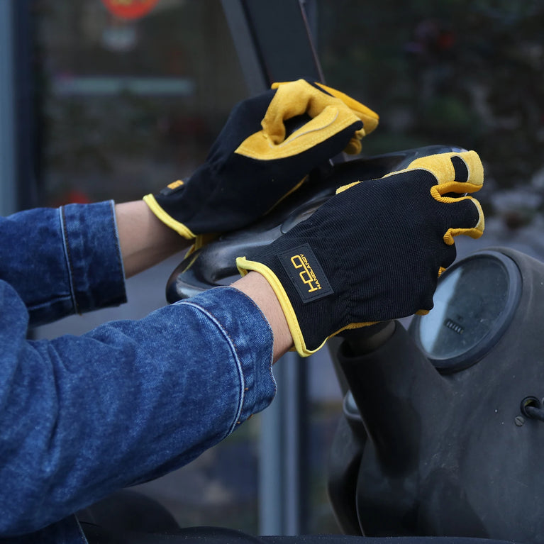 Leather Gardening Gloves Heavy Duty Breathable Work Protection