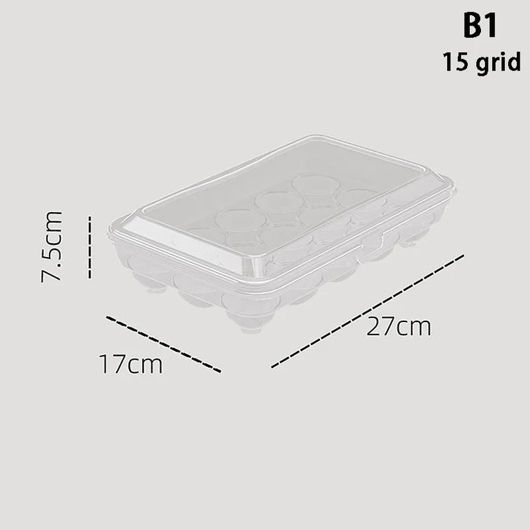10/15 Grids Transparent Plastic Egg Storage Box Refrigerator Organizer Container
