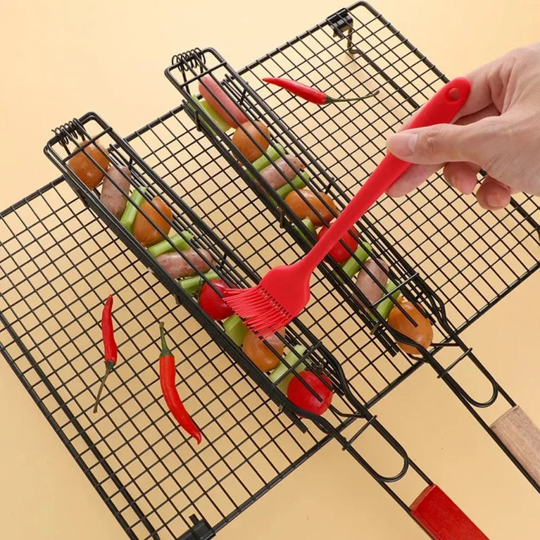 Mini Barbecue Hot Dog Cage | Stainless Steel Non-Stick Grill Basket