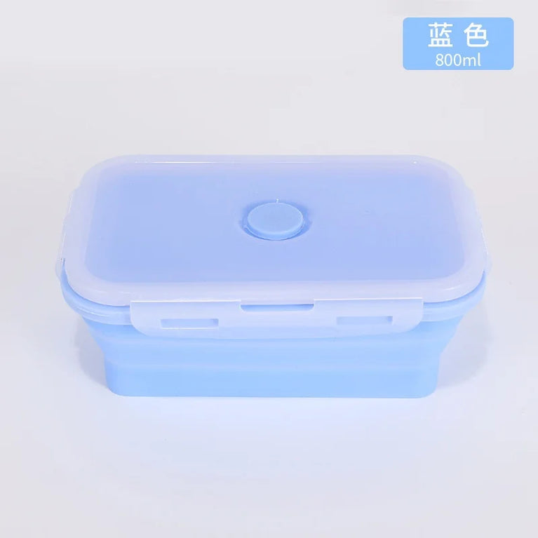 4PS Collapsible Silicone Food Storage Containers with Lids Vent Kitchen Meal Prep Set