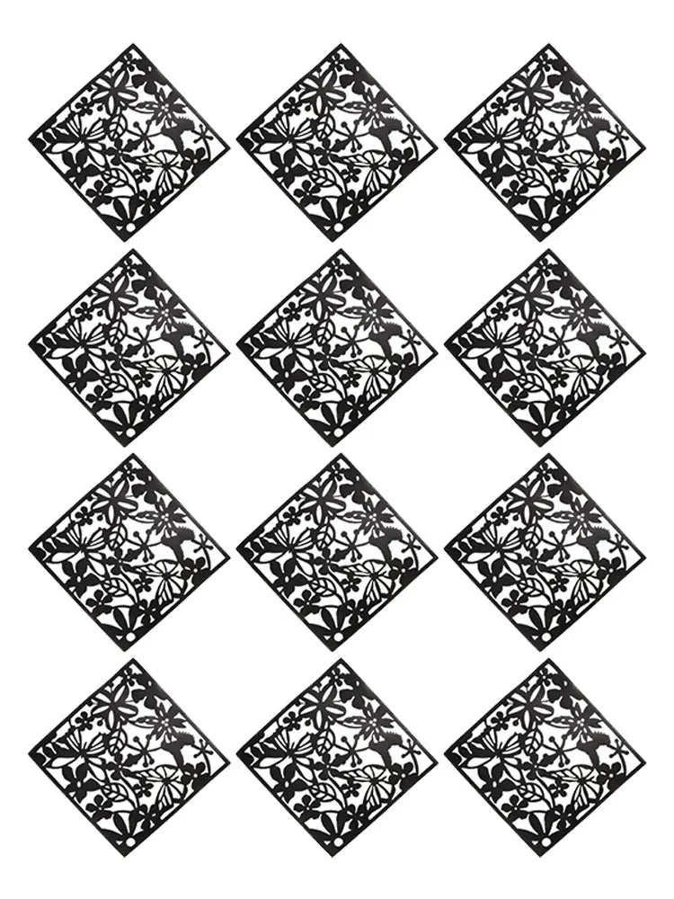 12-Piece Hanging Room Divider Set | Modern Hollow Pattern Space Partition