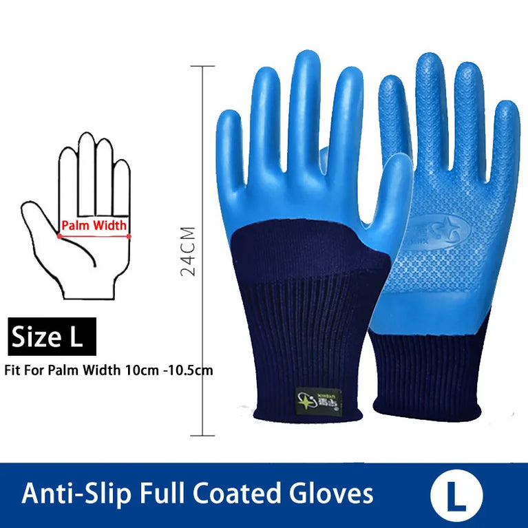 Super Grip Rubber Coated Waterproof Gardening Gloves Anti Slip Work