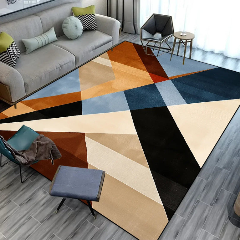 Large Geometric Non-Slip Washable Area Rugs for Modern Living
