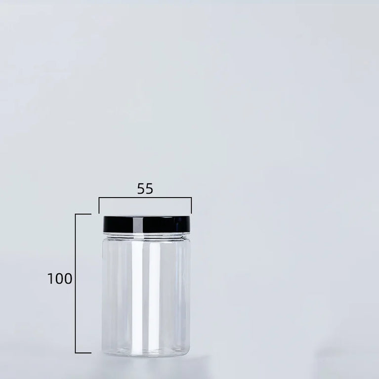 Black Lid Wide Mouth Circular Plastic Storage Bucket Airtight Food Container