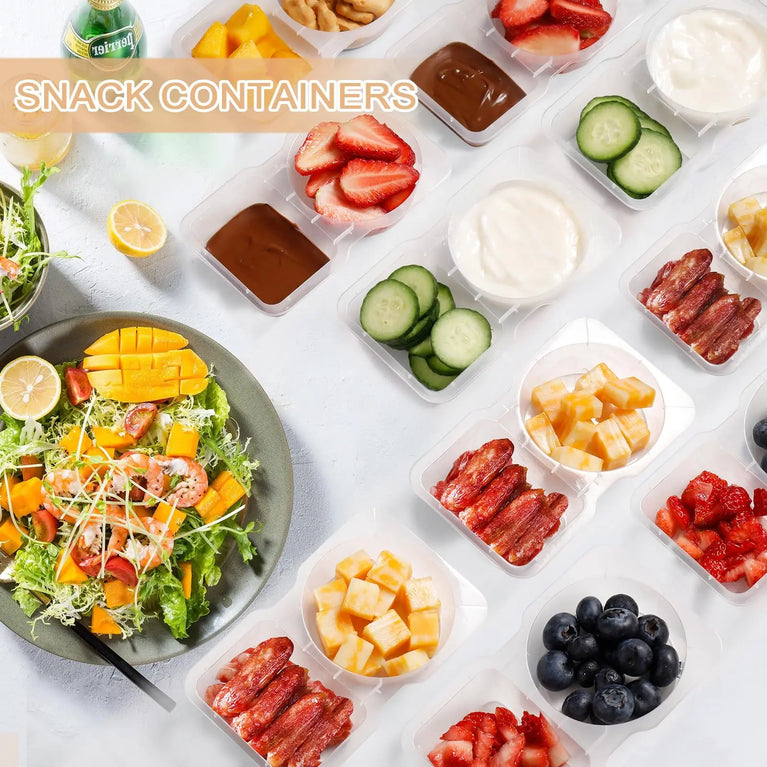 Snack Box Container with Lid Leakproof Reusable Snack Compartment Box