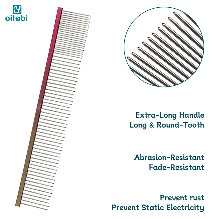 Professional Pet Grooming Comb Gradient Aluminum Stainless Steel Dog Cat Comb Tool