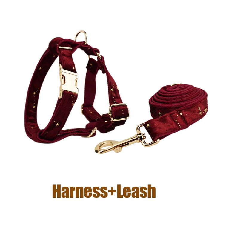 Luxury Fashion Dog Collar Leashes Harness Bow Set