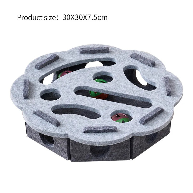 Interactive Cat Puzzle Felt Toy Box Maze Tunnel Bell Ball Indoor Cat Entertainment Toy Set
