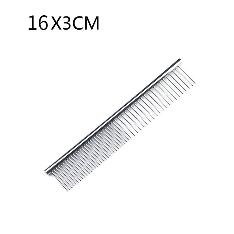 Stainless Steel Dog Comb Long Thick Hair Fur Removal Grooming Dematting Tool