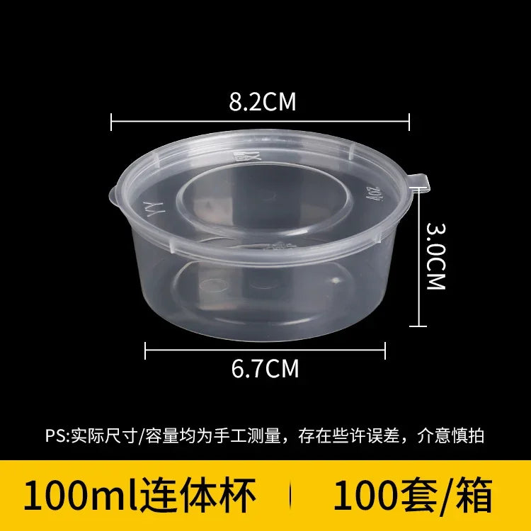 100pcs Disposable Sauce Takeaway Packaging Box Round Sealed Containers With Lid for Chili Oil
