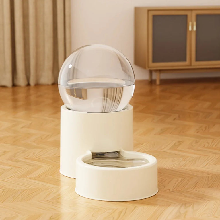 Large Capacity Automatic Pet Feeder Neck Protection Leakproof Water Dispenser Visual Window Cat Bowl