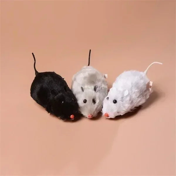 Lifelike Running Mouse Cat Toy Plush Interactive Fun Chase Play
