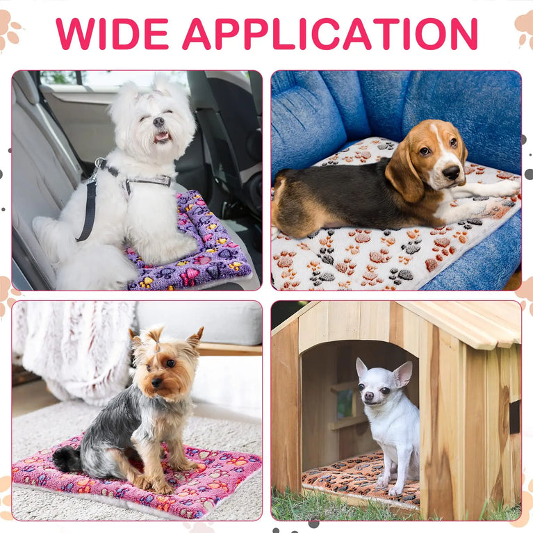 Thicken Coral Fleece Dog Bed Mat | Soft Flannel Sleeping Rug