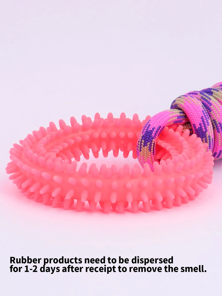 Interactive Training Pet Toy Ring Spiked Dog Chew Teeth Cleaning
