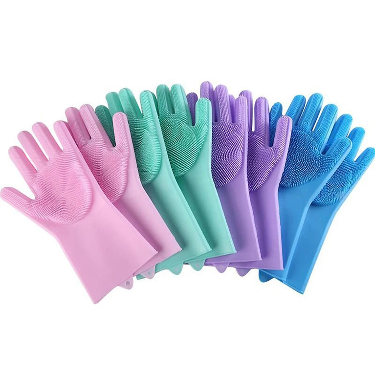 Silicone Pet Grooming Gloves | Hair Remover & Bath Scrubber