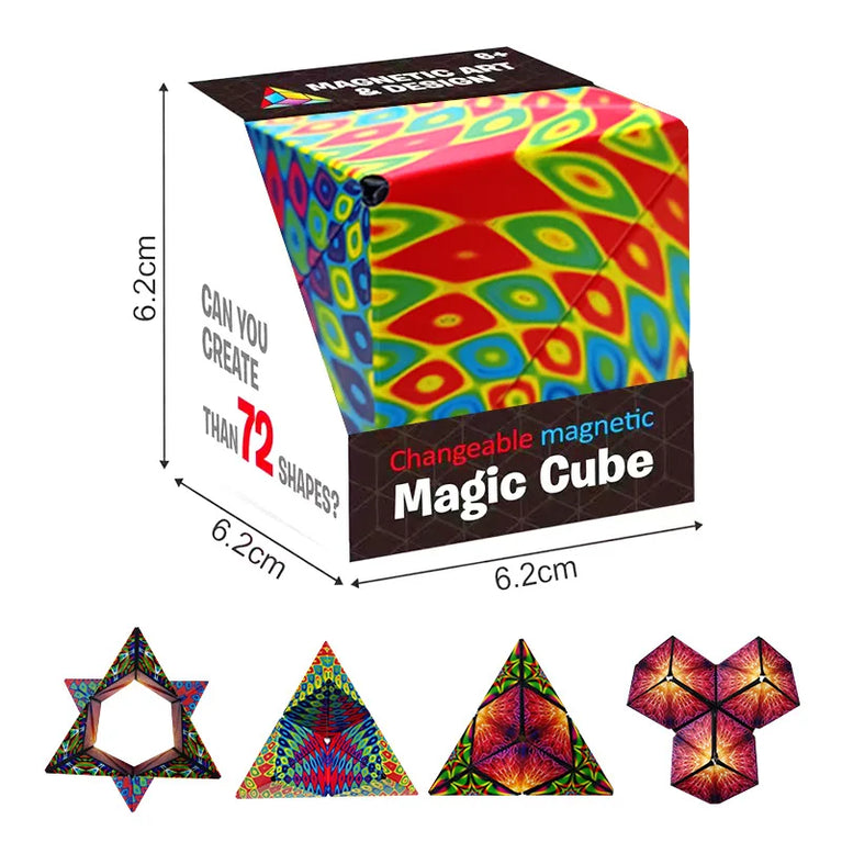 Changeable Magnetic Geometry Cube | 3D Anti-Stress Shape-Shifting Puzzle