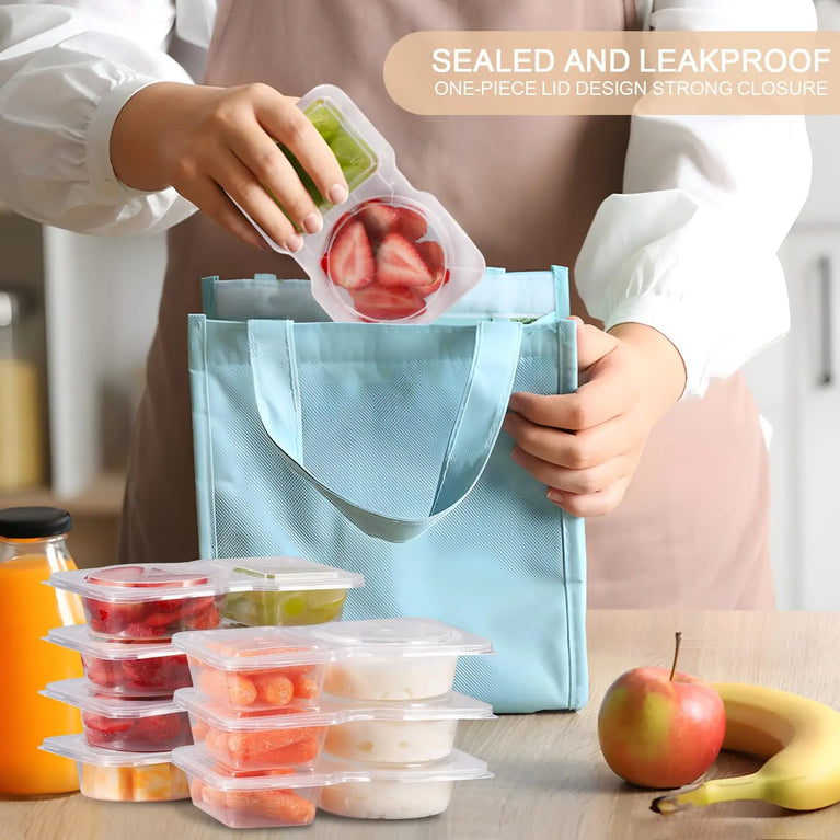 Snack Box Container with Lid Leakproof Reusable Snack Compartment Box