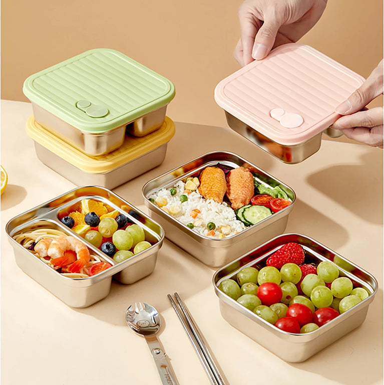 Portable Large Capacity Sealed Bento Lunch Box Stainless Steel Fruit Salad Food Container