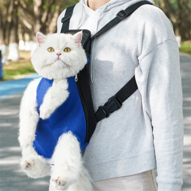 Portable Pet Mesh Backpack | Dual-Shoulder Outdoor Travel Carrier