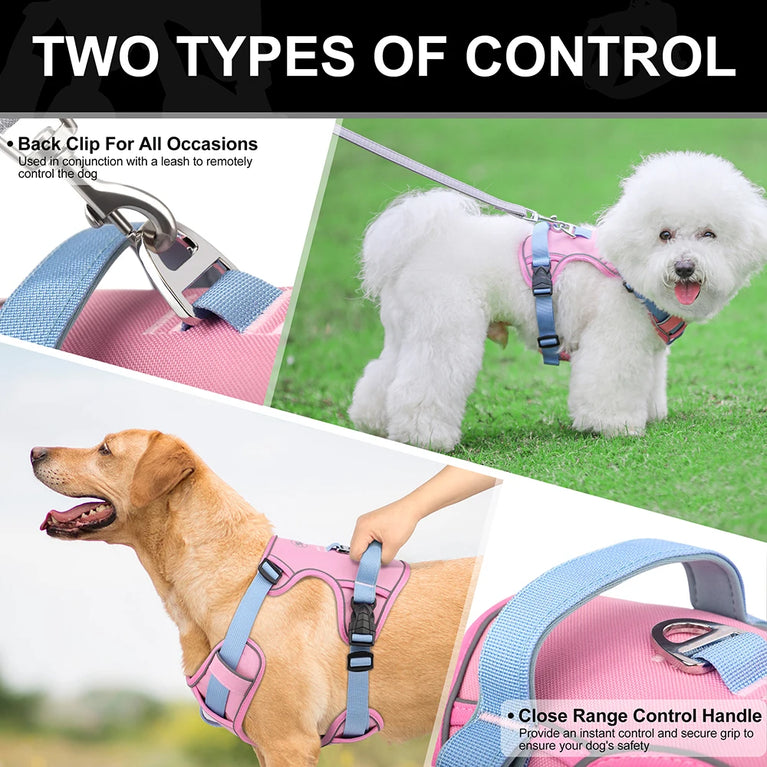 Mesh Breathable Reflective Nylon Dog Harness Adjustable Training Vest For Dogs