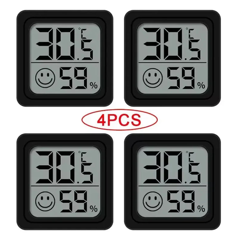 Mini Digital Thermometer & Hygrometer | 4-Piece Indoor Weather Station