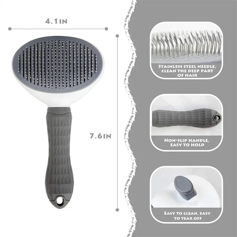 Stainless Steel Pet Hair Remover Brush Professional Deshedding Grooming Tool