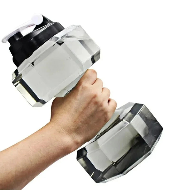 1500ML Dumbbell Shaped Gym Waterbottle Portable Fitness Drinking Bottle