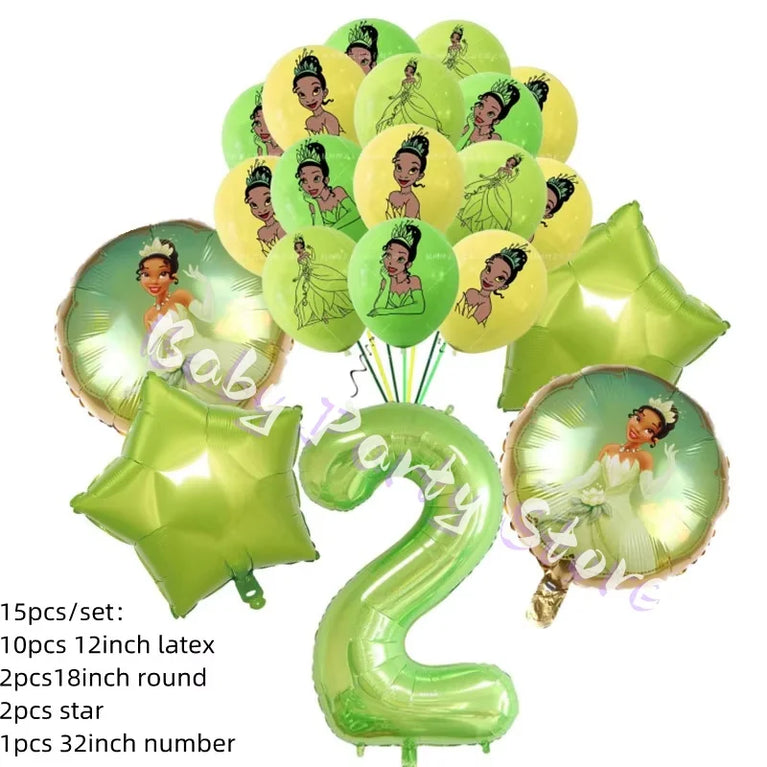 Frog Tiana Princess Party Disposable Tableware Set for Kids Birthday Decoration