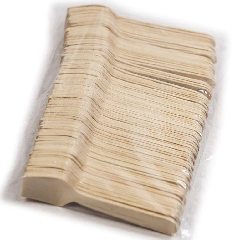 50/100PCS Mini Wooden Spoons 4 Inch Disposable Tasting Spoon Set